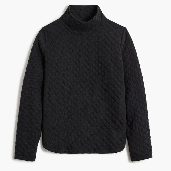 J.Crew Factory Quilted Mockneck Pullover - Picture 1 of 4